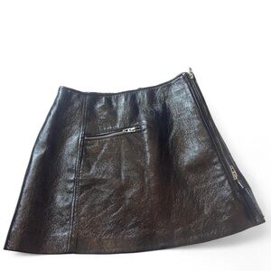 BlankNYC Faux Leather Black A-Line Mini Skirt
